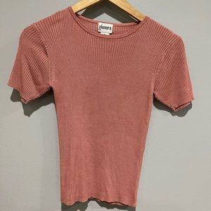 100% silk ribbed shirt vintage